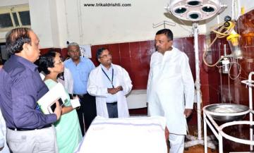 राज्य मंत्री श्री शरद जैन ने हमीदिया अस्पताल का किया आकस्मिक निरीक्षण