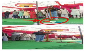 आगर जिले में मध्य प्रदेश स्थापना दिवस के कार्यक्रम में तिरंगे का हुआ अपमान